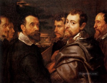  pet Oil Painting - The Mantuan Circle Of Friends Baroque Peter Paul Rubens